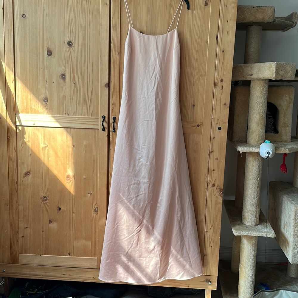 Peachy pink slip dress